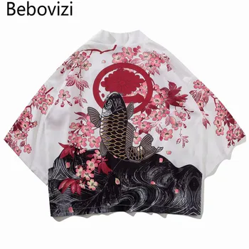 Bebovizi בסגנון יפני קריין קוי קימונו טוקיו אופנת רחוב Haori גברים נשים קרדיגן יפן ילדה החלוק הדרקון סינית אנימה בגדים
