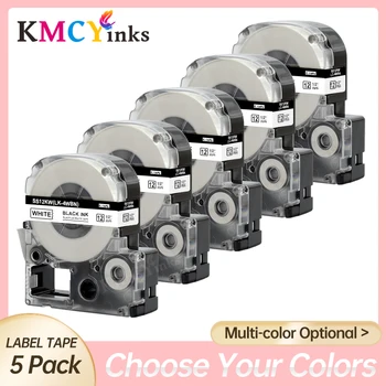 KMCYinks 5PK 22 צבעים תואמים Epson לייבל הקלטות SS12KW SS6KW SS9KW SS18KW SS24KW LK-4WBN מדפסת Epson LW300 400