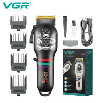 VGR קליפר שיער חשמלי שיער מכונת חיתוך מקצועית הספר אלחוטי גוזם שיער תצוגה דיגיטלית קליפר לגברים V-699