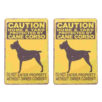 2 יח ' גן סימן אזהרה הדשא ברזל עיצוב פח הציור תלויה תמונה של כלב שלטי