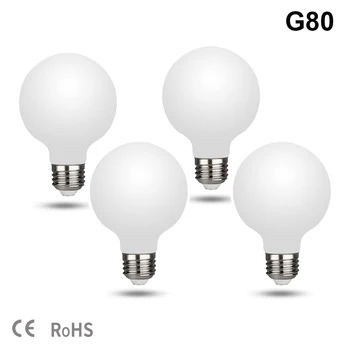 אדיסון LED העולם הנורה E27 5W G80 זכוכית חלבית הנורה 85-265V לבן חם 2700K לבן טבעי 4000K לבן קר 6000K Lampada