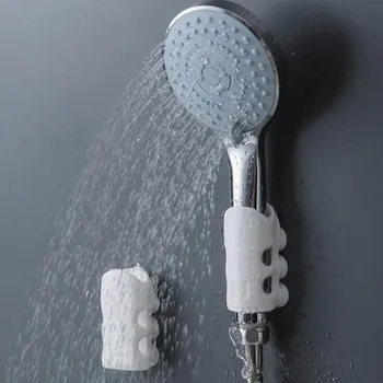 סיליקון ראש מקלחת בעל כוס יניקה חזקה ספיחה עמיד במים לשימוש חוזר נשלפים עמידים מקלחת Accessor בסיס קבוע מסגרת