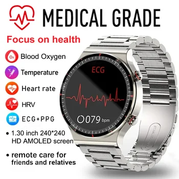 מדויק למדוד א. ק. ג+PPG שעון חכם גברים בריאים ניטור לחץ הדם, טמפרטורת גוף ספורט Smartwatch עבור Huawei Xiaomi
