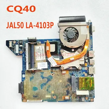 עבור HP Compaq CQ40 מחשב נייד לוח אם + גוף קירור +מעבד 590316-001 577512-001 578600-001 JAL50 לה-4103P MainBoard DDR2