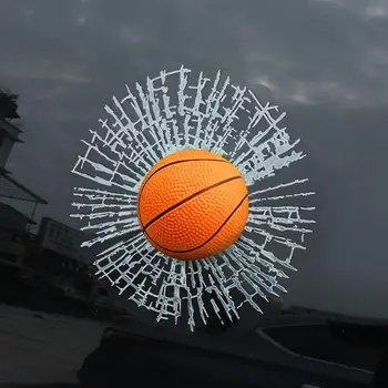 3D מדבקת בייסבול, פוטבול, טניס סטריאו זכוכית שבורה רכב סטיילינג חלון הכדור פוגע דבק עצמי המדבקה הביתה מדבקות דקור