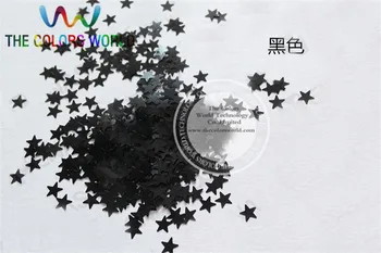 עמיד בפני סולבנטים נצנצים-צבע שחור כוכבים בצורת קונפטי נצנצים על לק ו-DIY קישוט 1Pack =50 גרם