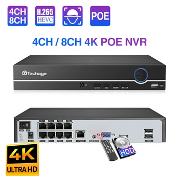 Techage H. 265 8CH 5MP/4MP/3MP/1080P פו NVR מצלמות במעגל סגור, מצלמות האבטחה עבור מערכת PoE מצלמת IP ניטור המצלמה NVR קלט