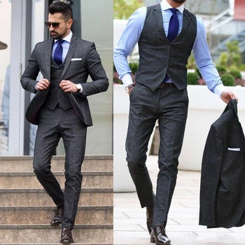 אופנה מלא גברים חליפה Slim Fit אופנתי מוצק צבע דש חליפות גברים באיכות גבוהה חדש מקרית החתן החתונה זכר בלייזר 2023