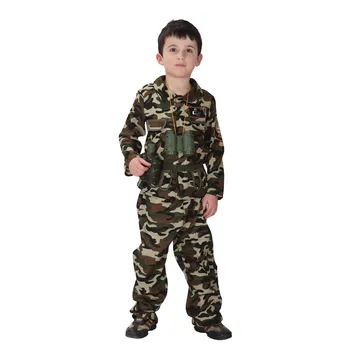 ילדים ילד כוחות מיוחדים חייל תחפושות בנים צבא הסוואה המדים ליל כל הקדושים מסיבת פורים קרנבל לשחק תפקיד קוספליי