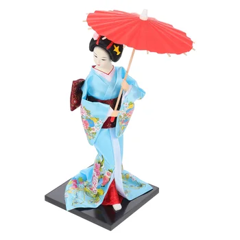 גיישה יפנית בקימונו פסלון אסיה פסל ילדה Kokeshi Figureoriental Maikokabuki צלמיות עיצוב פסל צעצוע קישוטים