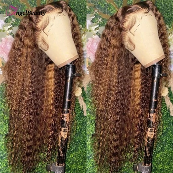 להדגיש את הפאה 13x4 הקדמי של תחרה שיער אדם פאות עבור נשים ברזילאי עמוק גל תחרה הפאה הקדמית רמי עמוק מתולתל תחרה סגירת פאות