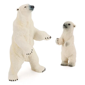 סימולציה דוב קוטב דמויות צעצועים לילדים מתנה חיות פרא פעולה קישוטים חמודים מודלים דב לבן אוסף דמויות