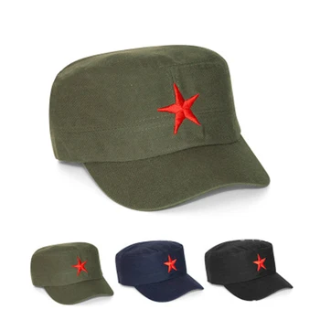 כובעים לגברים כובע ארגונית צבעים אחידים נשים האדום כוכב מחומש צבא כובע צוער צבאי סיור כובע גולף נהיגה מקרית הכובע
