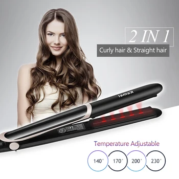 מקצועי, מחליק שיער חשמלי מסלסל שיער ברזל שטוח יון שלילי מסדר את השיער מסתלסל ברזל עם תצוגת LED 36D