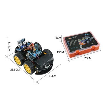 Keywish פרויקט חכם רובוט ערכת רכב עם ארבעה גלגל נוהג, R3, מודול Bluetooth / אינטליגנטית, צעצוע חינוכי 