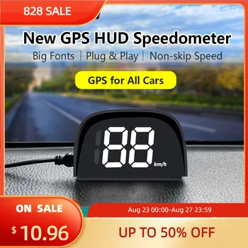 GEYIREN Y01 דיגיטלי גופן גדול המכונית LCD האד GPS תצוגה עילית מדרון meterSpeed אזעקה Plug and Play ק 