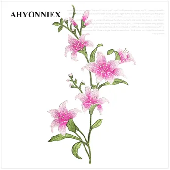 AHYONNIEX 6 צבעים גדול שושנה רקומה טלאי לתפור על אפליקציות תיקונים עבור משובח Cheongsam שמלת DIY אביזרים