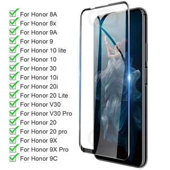 מזג Glassfor Huawei Honor 30 20 10 Lite V30 Pro 20 10i זכוכית עבור Huawei הכבוד 9x 8x Pro 9A 9c 8A מגן מסך כיסוי