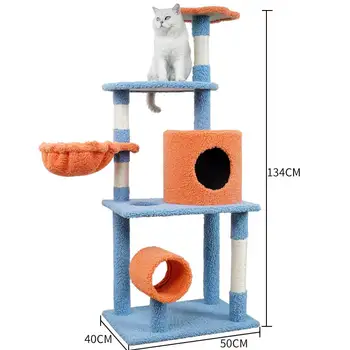חתול חדש טיפוס מסגרת הקן עץ אחד חתולים גדולים מעץ מלא קפיצות פלטפורמה מגרד פוסט חתול עץ גבוה חתול מגדל