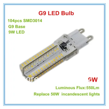 4pcs G9 Led 9W 3014SMD הנורה תירס המנורה 104led 700LM לבן חם לבן אי-קוטבי נורת LED מנורות גבוהה לומן