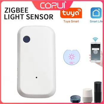 CORUI Tuya Zigbee בית חכם עוצמת הארה חיישן אור חיישן חכם בהירות חיישן חכם תמיכת החיים אפליקציה צריך שער.
