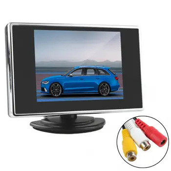 3.5 אינץ 2W 12V אוניברסלי 320 x 234 בגודל כיס צבע TFT-LCD תצוגה אחורית רכב עם צג 2-ערוץ וידאו קלט