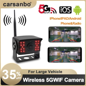 אלחוטית 5GWIFI רכב מצלמה גיבוי על אוטובוס משאית טריילר אוטובוס קראוון קרוואן עובד עם IOS Iphone ומכשירי אנדרואיד