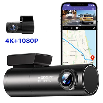 AZDOME M300S דאש מצלמת 4K 500W DVR המכונית הקדמי & אחורי WIFI GPS מקליט וידאו מצלמת ראיית לילה שליטה קולית 24H חניה מוניטור