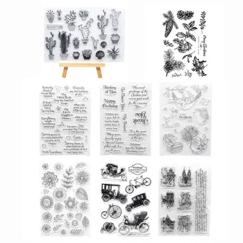 צמחים מילים המכונית סיליקון ברור בולים עיצוב אלבומים חומרים DIY אלבום תמונות כרטיס נייר אמנות אמנות עיצוב חדש בולים עבור 2021