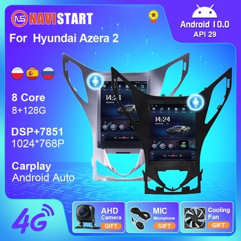 NAVISTAR עבור יונדאי Azera 2011 2012 אנדרואיד 10 רדיו במכונית מולטימדיה 4G WIFI אנדרואיד אוטומטי Carplay ניווט GPS נגן DVD 2Din