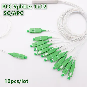 10pcs/הרבה סיבים אופטיים PLC ספליטר 1x12 SC/APC 0.9 מ 