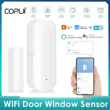CORUI Tuya חכם WiFi הדלת חלון חיישן דלת מגנטי אזעקת גלאי בית חכם חיישן מגנטי עבור SmartLife אלקסה הבית של Google