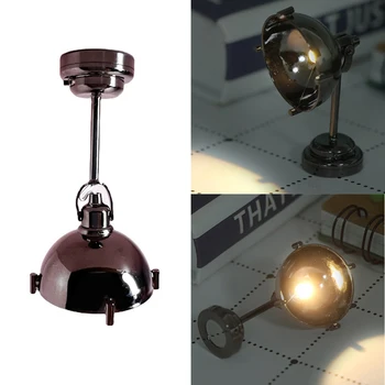 1:12 בית בובות מיניאטורי מנורת תקרה LED מנורת שנדליר מנורת רצפה עם מתג הפעלה/כיבוי דגם Mini בית בובות תפאורה ואביזרים