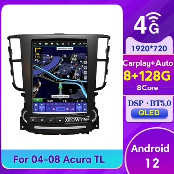 טסלה סגנון אנדרואיד 12 רדיו במכונית עבור הונדה אקורה TL 2004 2005 2006 2007 2008 Carplay ניווט GPS מולטימדיה נגן DVD
