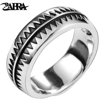 ZABRA משונן טבעת כסף סטרלינג 925 גודל מתכוונן 7 עד 11 בציר HipHop רוק טבעות גברים, נשים, תכשיטים