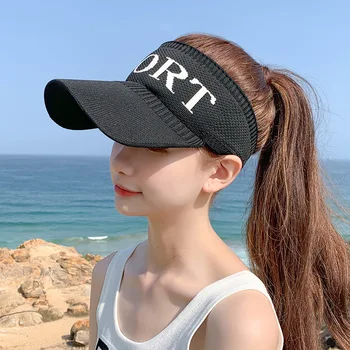 אלסטי בד נשים החוף של מגן אישה ריק העליון אלגנטי כובעים לנשים הקיץ קרם הגנה ספורט Uv חסימת כובע גולף כמוסות