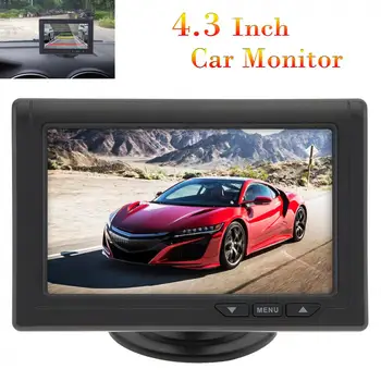 המכונית אופק אוניברסלי 4.3 אינטש הרכב צג TFT LCD 480 x 272 16:9 מסך 2 דרך כניסת וידאו עבור אחורית גיבוי המצלמה הפוכה