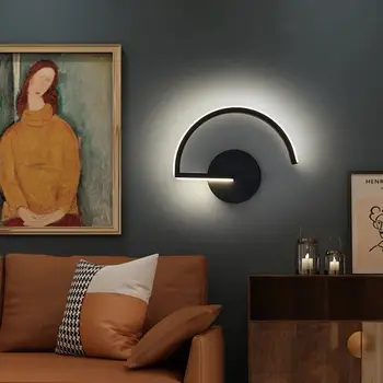 ZK40 LED מודרני מינימליסטי מנורת קיר הסלון, חדר השינה ליד המיטה 8W מנורת קיר שחור לבן מנורת תאורה במעבר