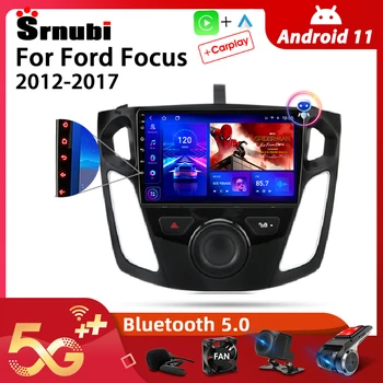 Srnubi אנדרואיד 11.0 רדיו במכונית עבור פורד פוקוס 2012-2017 מולטימדיה נגן וידאו 2Din 4G WIFI GPS ניווט Carplay יחידת הראש
