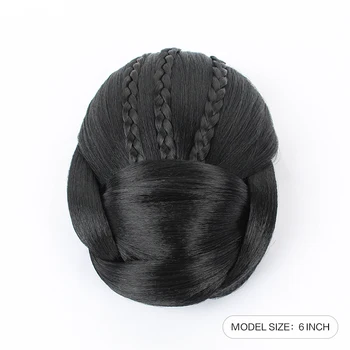 ג ' וי&היופי 5 צבעים סינטטיים Chignon פוני זנב הארכת שיער הכלה לחמניית שיער הפאה טמפרטורה גבוהה חוט מט פאות צמות פוני