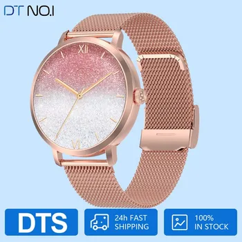 DTNO.1 DTS נשים שעון חכם AMOLED 360*360 מסך המגע Bluetooth טלפון השעון עם 150 מצב ספורט שעון יד נשי.
