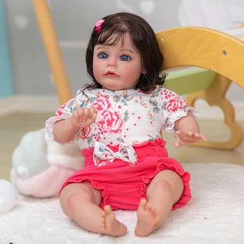24inch כבר צבוע בובה מחדש פעוטה פופולרי סו-סו 3D עור נראים לעין ורידים יד מושרש השיער אמנות הבובה מתנות לילדים