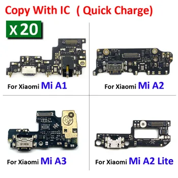 20Pcs/Lot החדש Xiaomi Mi A1 A2 A3 לייט יציאת USB מטען עגינה מחבר תקע טעינת לוח להגמיש כבלים מיקרופון מיקרופון לוח