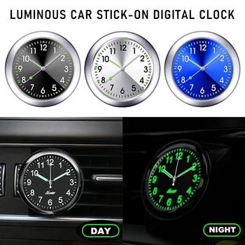 מיני זוהר המכונית שעון מכוניות פנימי מקל על השעון מכניקה קוורץ שעונים אוטומטי קישוט 40mm 43mm שעון דיגיטלי