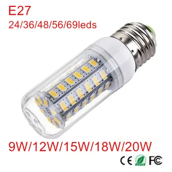 סופר מבריק E27 AC220V 230V 240V LED תירס אור הנורה 24 36 48 56 69Leds 5730 lampada זרקור Led תאורה 10pcs