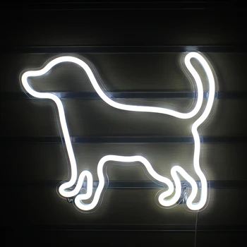 Wanxing הוביל כלב קטן בצורת אור ניאון סימן אקריליק תלייה על קיר USB חיית הכוח המנורה על Kawaii חדר אמנות עיצוב חנות הבית מתנה