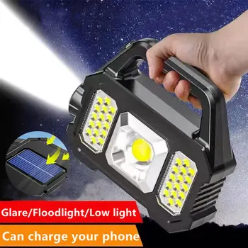 סולארית נטענת פנס LED נייד הפנס עמיד למים טקטי לפיד בנק כוח נורות מנורת קמפינג Fishling אור