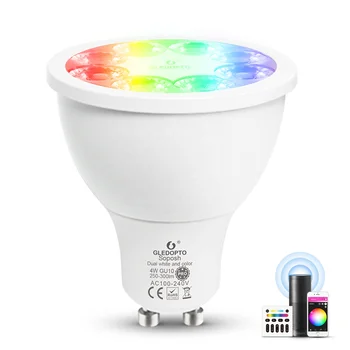 ZIGBEE 5W RGB+CCT זרקור LED GU10 חכם שינוי צבע הנורה AC100-240V כפול אור לבן עבודה עם אלקסה אקו פלוס