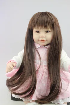 2015 חדש עיצוב מחדש פעוטה בובה מתוקה בובה שיער ארוך יפה בובת ילדה Birhtday מתנה צעצועים עבור בנות