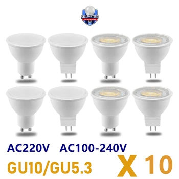 LED חיסכון באנרגיה הזרקורים GU10 GU5.3 AC100-240V AC110V שאינם מהבהבים לבן חם אור 3W-8W יכול להחליף 30W מנורת הלוגן 50W
